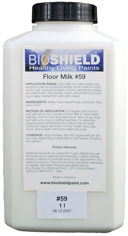 What is the percentage of carnauba wax in BioShield Floor Milk?
