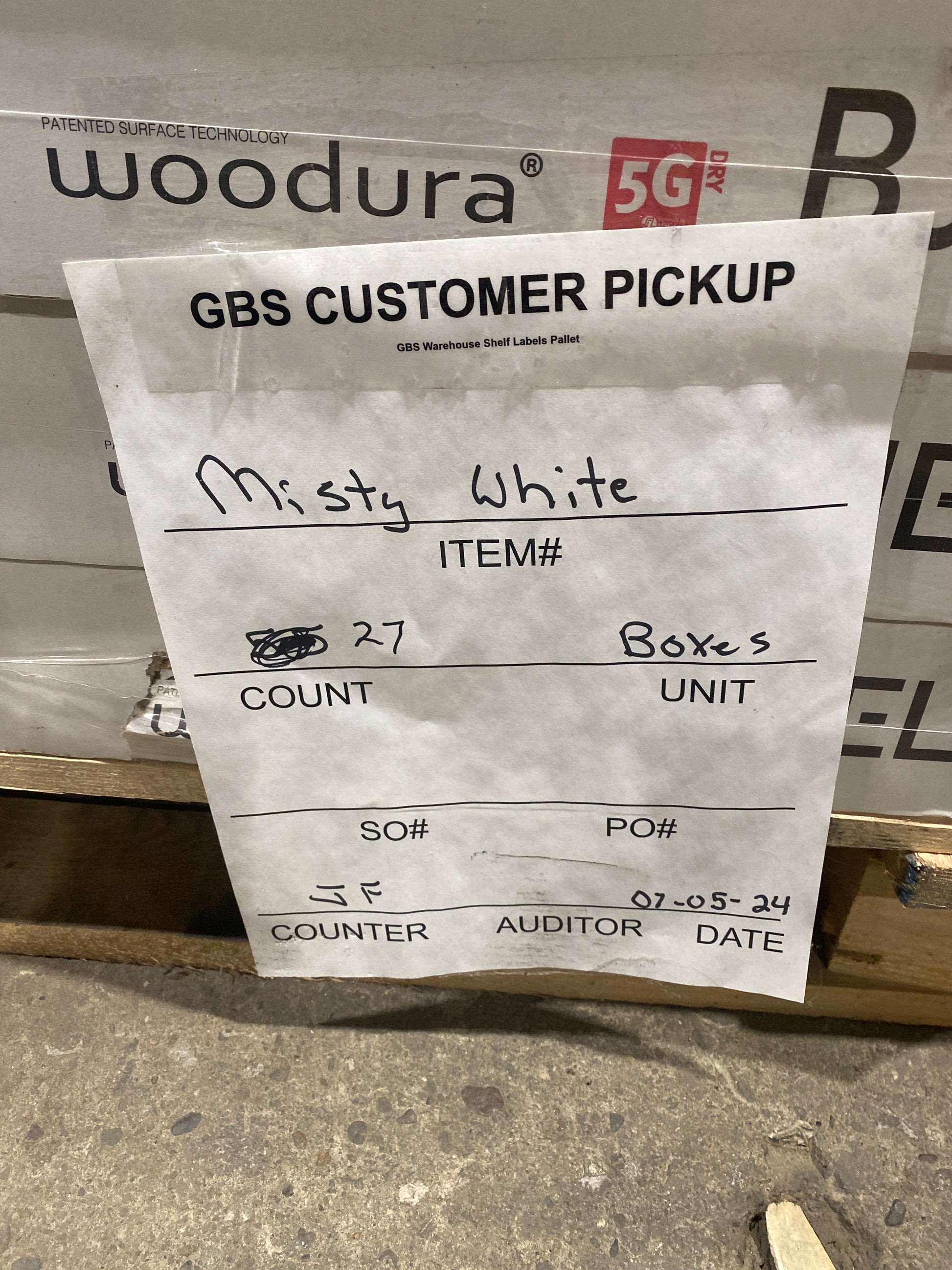 LOT #1038 - GBS Waterproof Hardwood Click Flooring - Misty White 46" - OUTLET SALE 2025-12-31