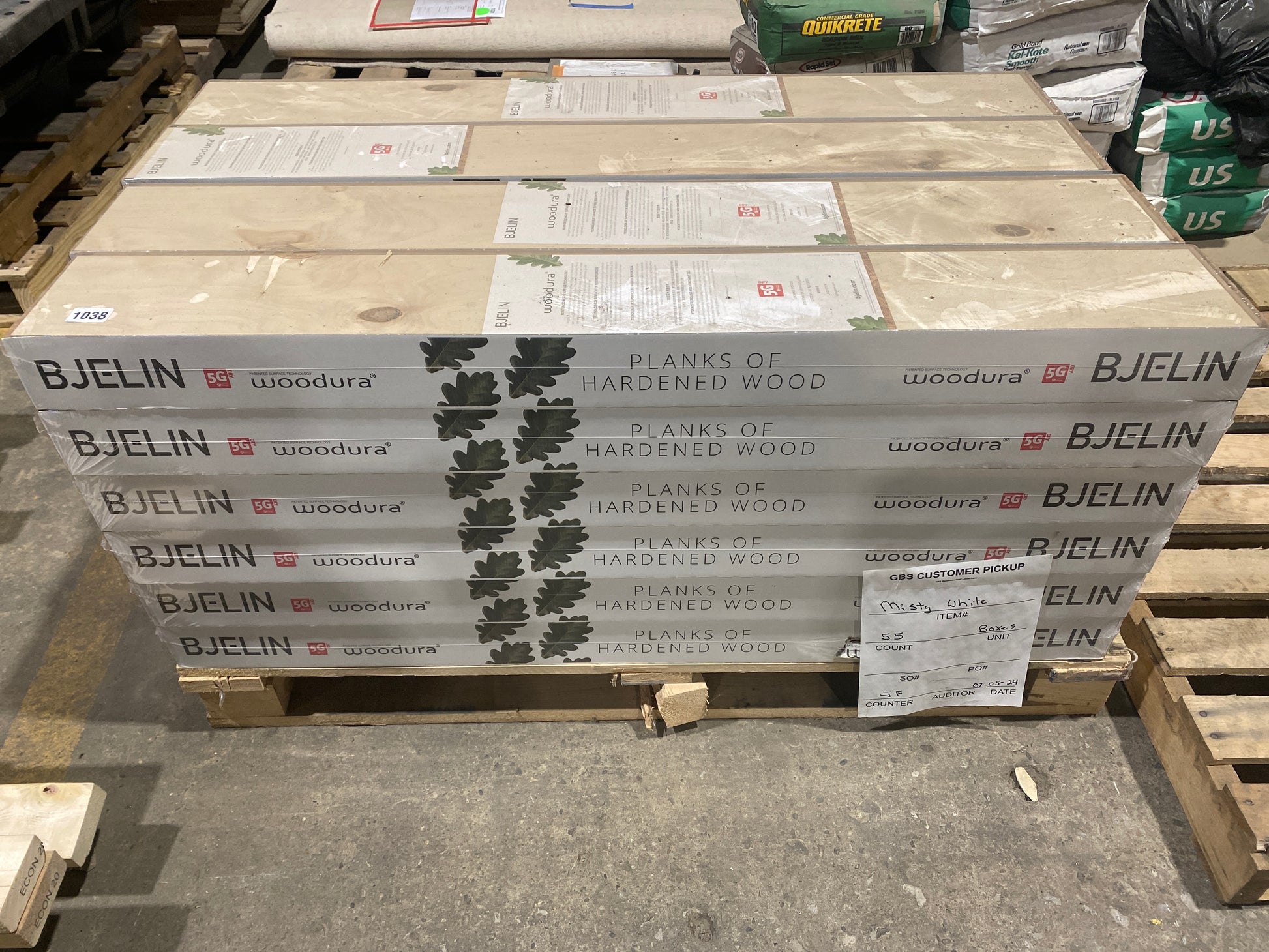 LOT #1038 - GBS Waterproof Hardwood Click Flooring - Misty White 46" - OUTLET SALE 2025-12-31