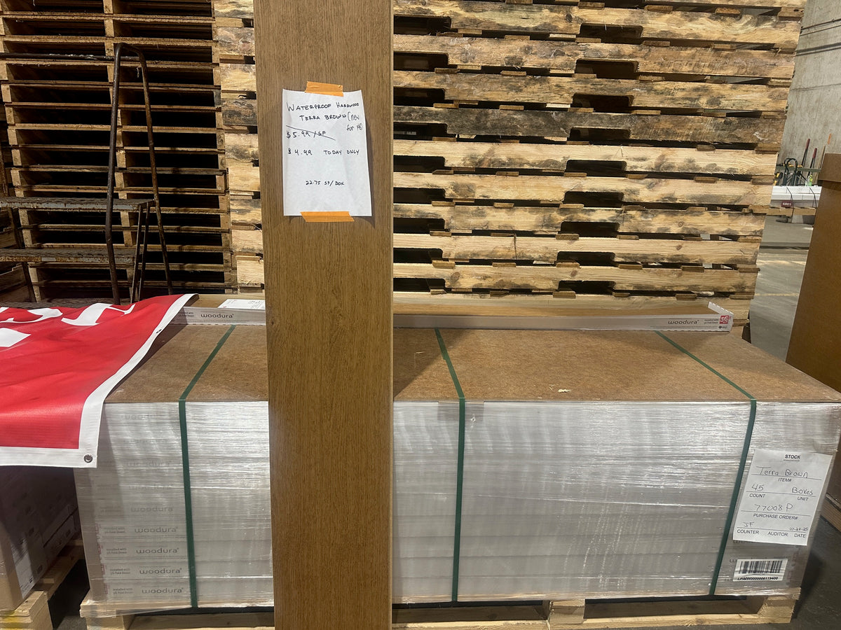 LOT #1026 - GBS Waterproof Hardwood Click Flooring - Terra Brown - OUTLET SALE 2025-12-31
