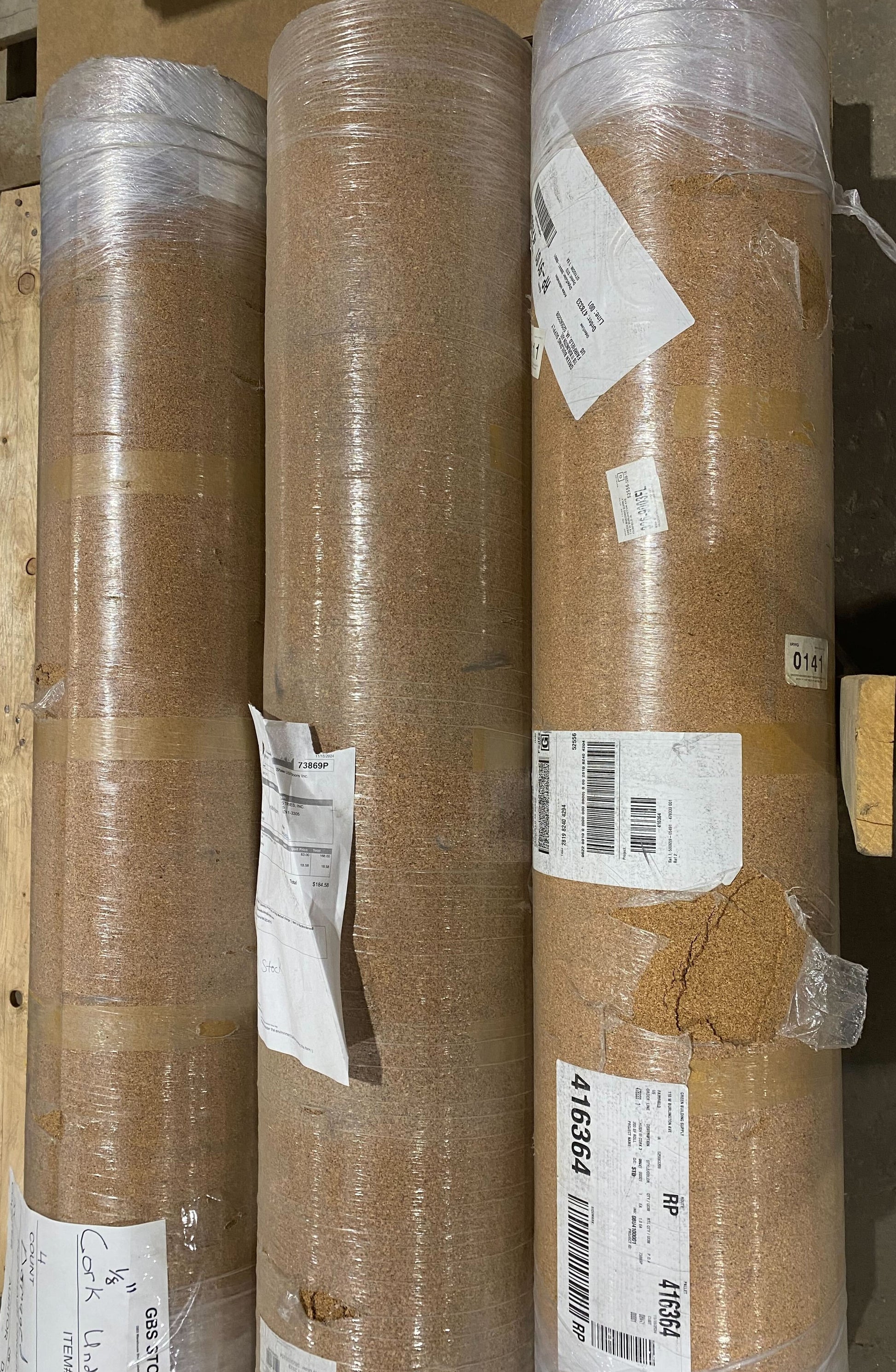 LOT #1044 - 1/8" Cork Underlayment Roll  OUTLET SALE 2025-12-31