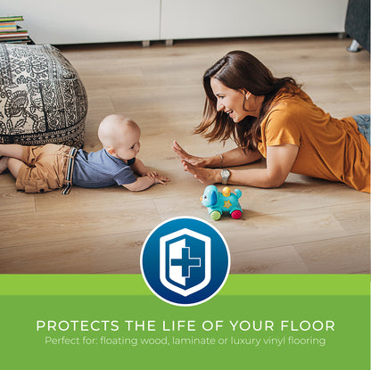 Moisture Block protects the life of your floor.  Perfect for: floating wood, laminate or luxury vinyl flooring