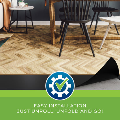Moisture Block : Easy installation, just unroll, unfold, and go!